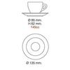 Nuova Point Palermo Cappuccino 145ml csésze+tányér -fehér