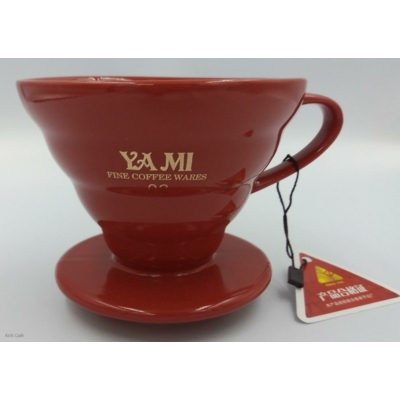 Yami V60-02 Porcelán Dripper piros