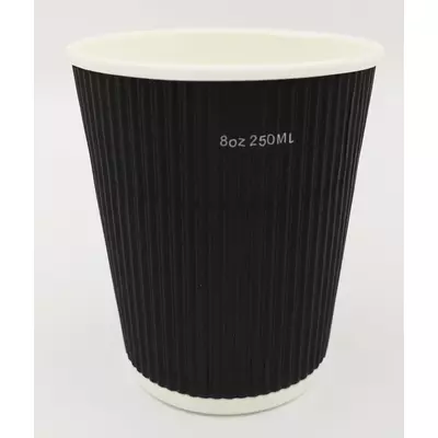 500db-Ripple fekete 8oz-250/200ml-es papír pohár 