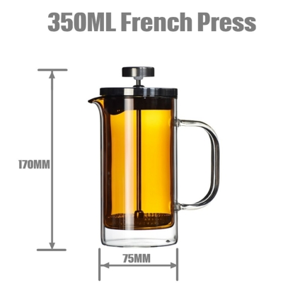 AVX XT12 Duplafalú French Press 350 ml barna