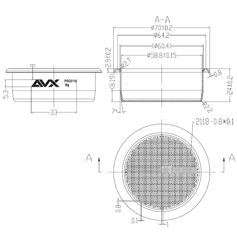 AVX PRO 2118 58mm 18g-os Precíziós Szűrőkosár