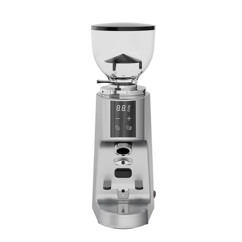 AVX CG301 64mm síktárcsás kávéőrlő pumpás babtartállyal ezüst