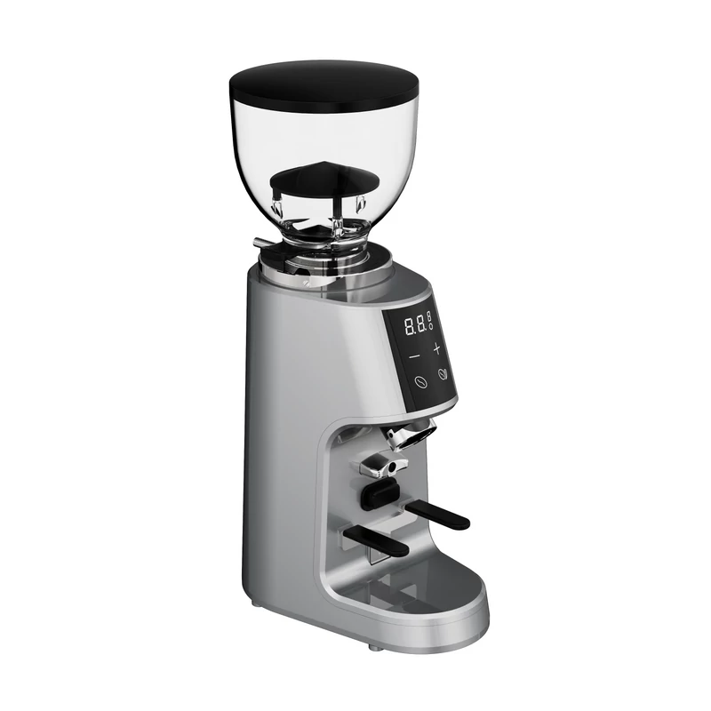 AVX CG301 64mm síktárcsás kávéőrlő pumpás babtartállyal ezüst