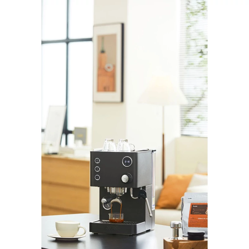 AVX DB1X 2025 Dual bojleres kávégép Grafit szürke + AVX CG301 kávéőrlő Fekete + Pumpás babtartály