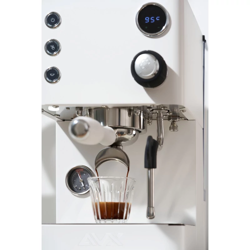 AVX DB1X 2025 Dual bojleres kávégép Fehér + AVX CG301 kávéőrlő Ezüst + Pumpás babtartály