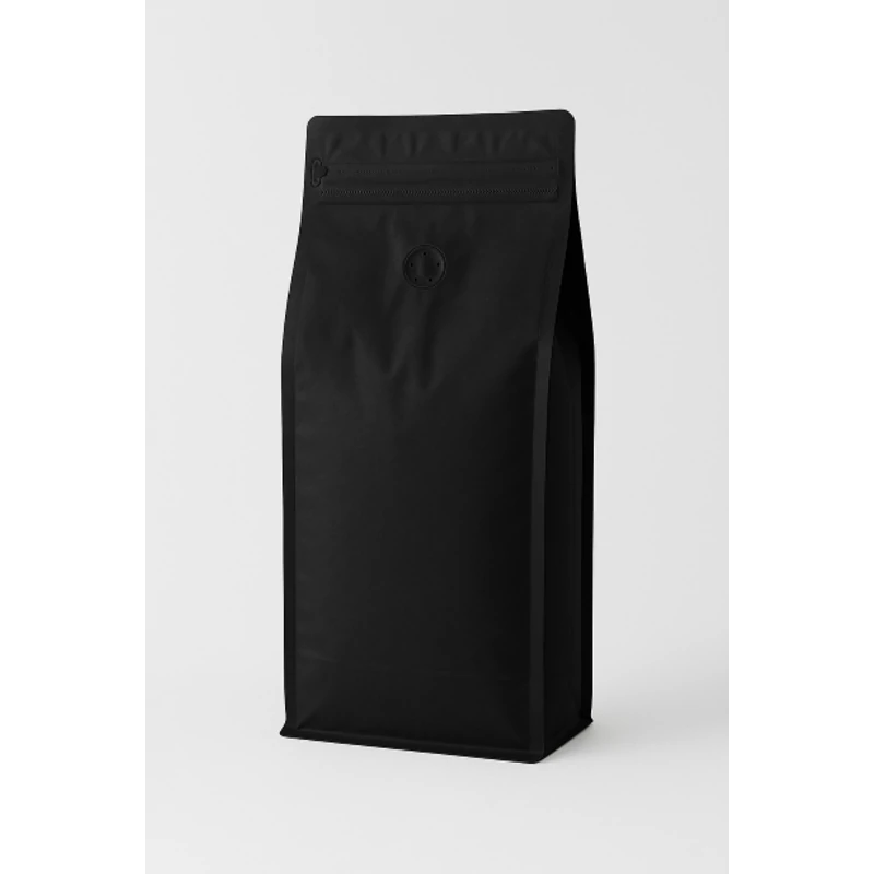 1kg Zipzáras + Szelepes kávés zacskó-fekete, talpas EVOH