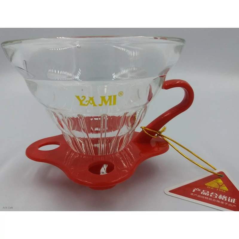 Yami V60-02 Üveg Dripper piros