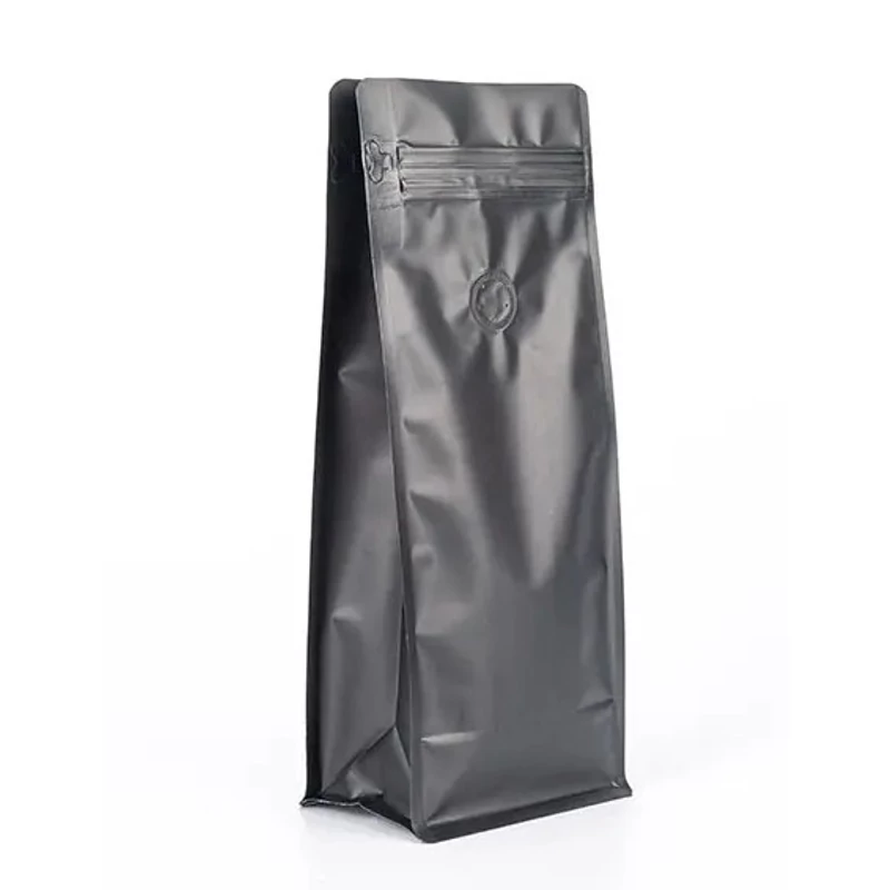 1kg Zipzáras + Szelepes kávés zacskó-fekete, talpas EVOH