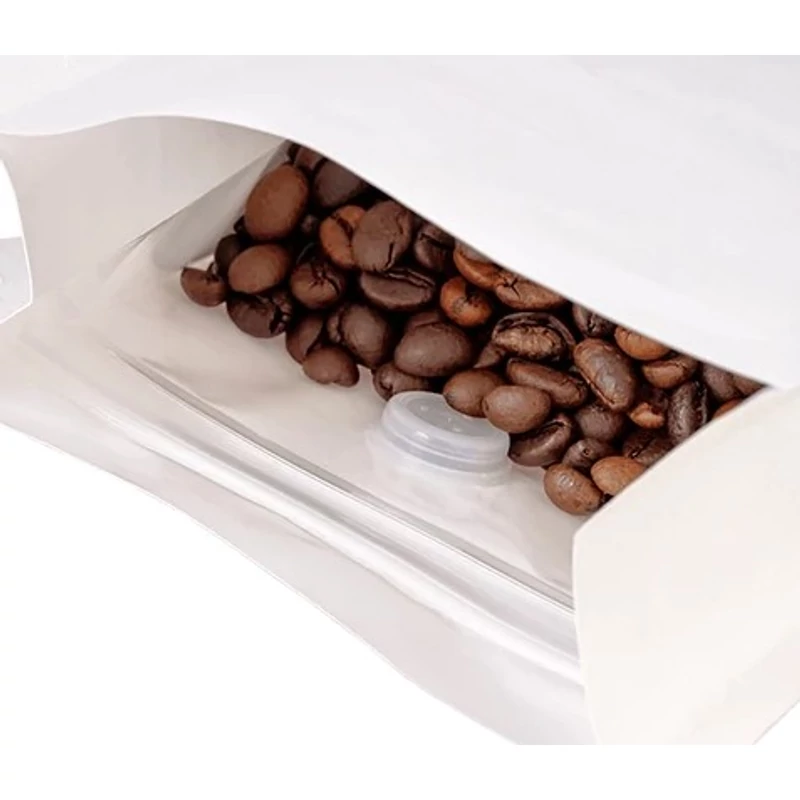 250 gr Zipzáras + Szelepes kávés zacskó-fehér, talpas EVOH