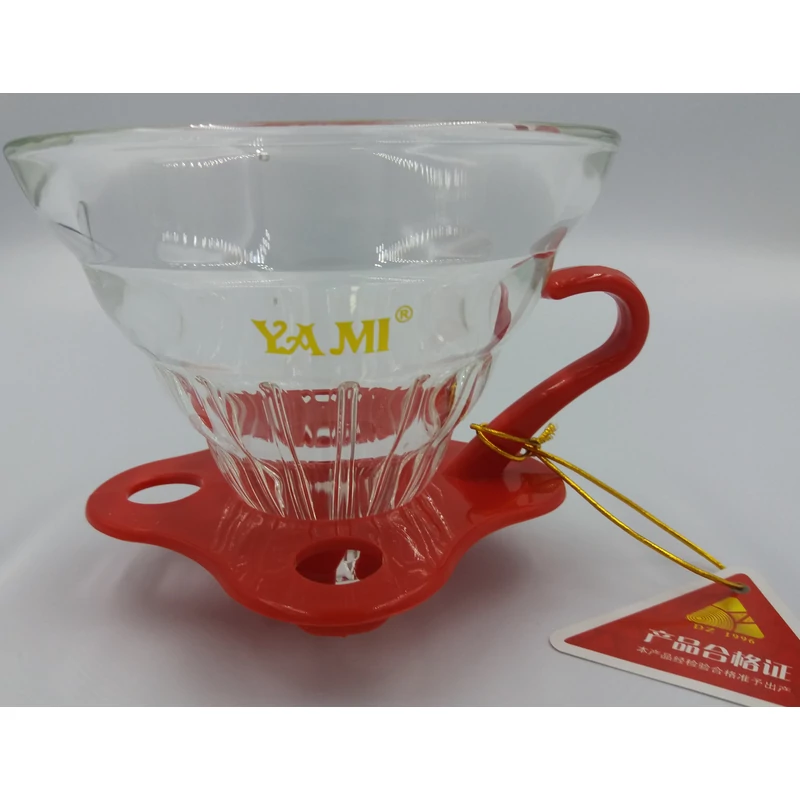 Yami V60-02 Üveg Dripper piros
