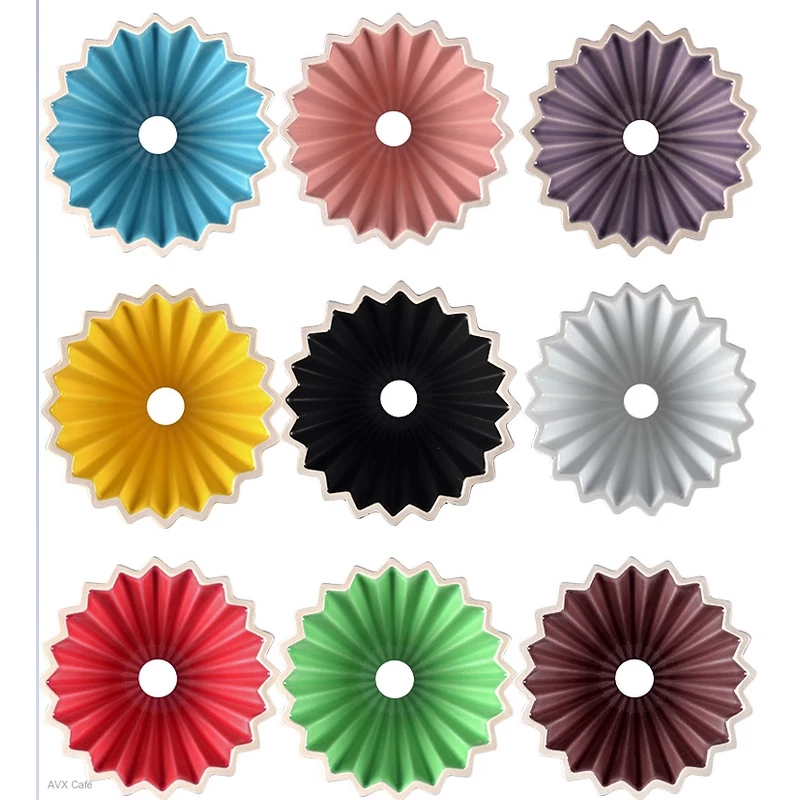 AVX-CDC001--2 személyes kerámia dripper+fa tartó-rózsaszín