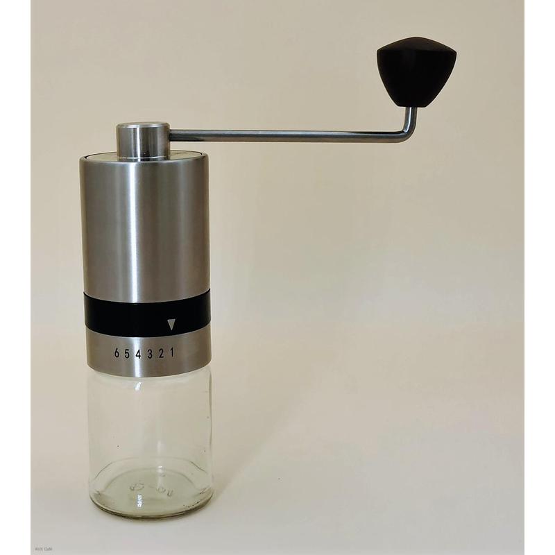 AVX 70167 kéziőrlő 38mm-es acél késsel + Bialetti Aeterna 3 kávéfőző