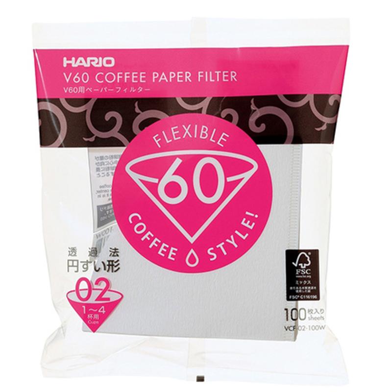 Hario V60-02 Dripper filter papir 100db