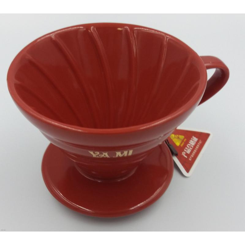 Yami V60-02 Porcelán Dripper piros