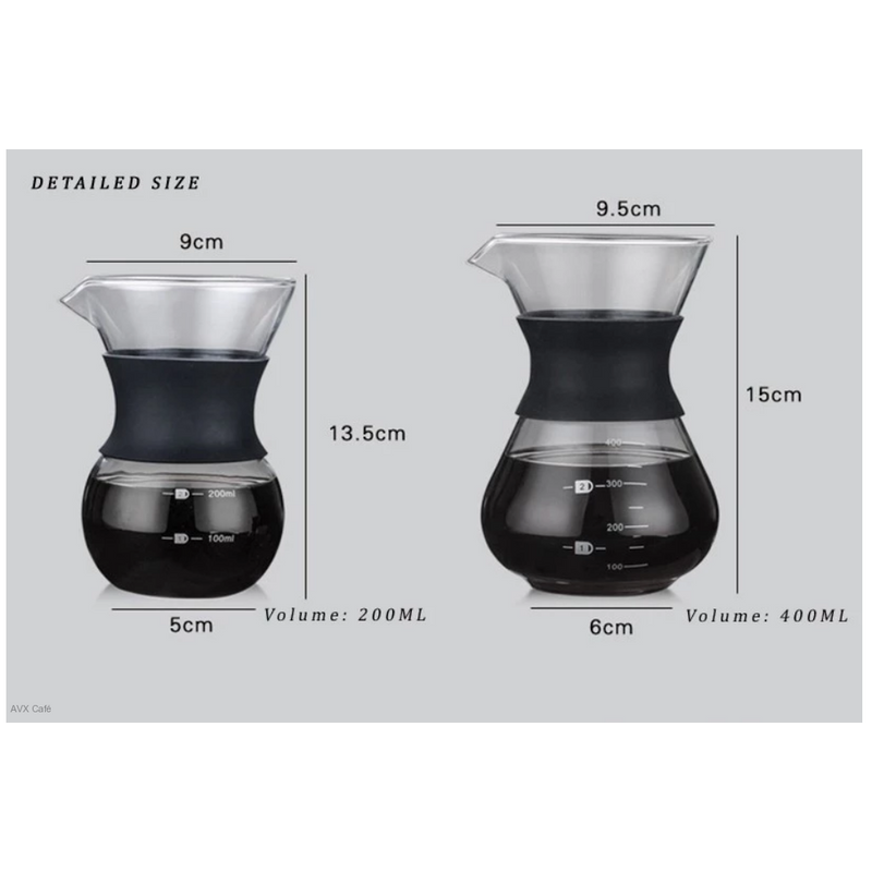 AVX RIO V60 üveg kávés kancsó E-400ml
