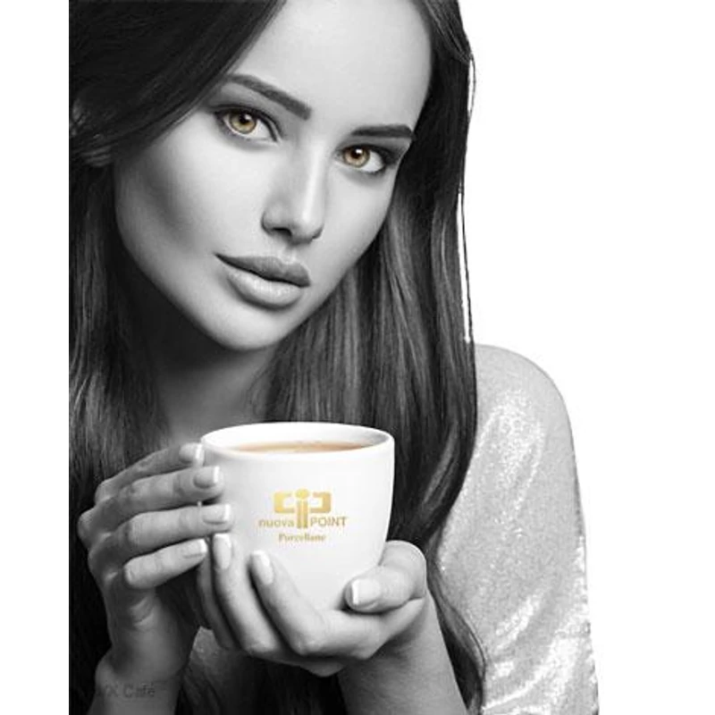 Nuova Point Palermo Latte 290ml csésze+tányér -fehér