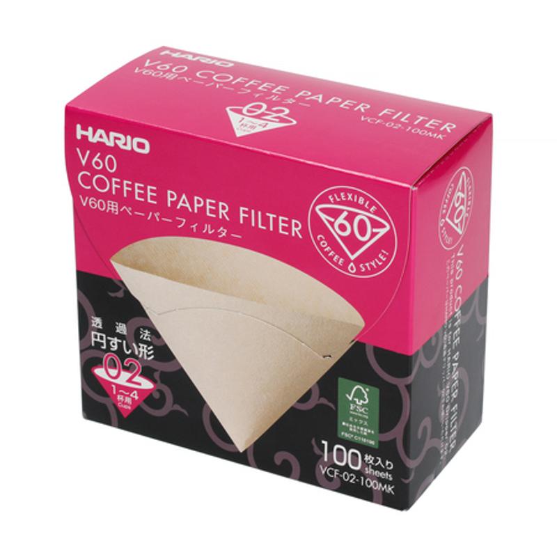 Hario V60-02 Misarashi flex filterpapir barna 100db/ papír dobozban