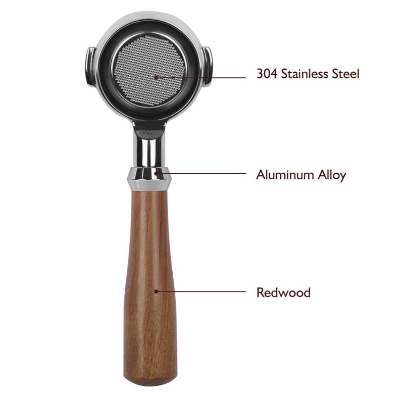 AVX 4096 AVX-Lelit-Rancilio 58mm-es Nyitott szűrőtartó szett Redwood nyéllel