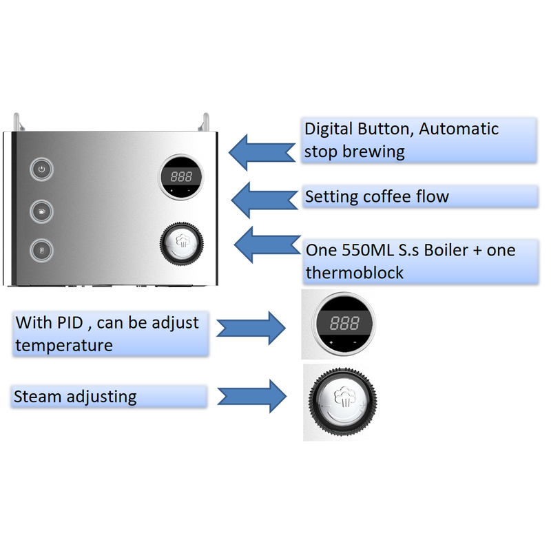AVX DB1 Dual bojleres kávégép + Kingrinder K4 kéziőrlő