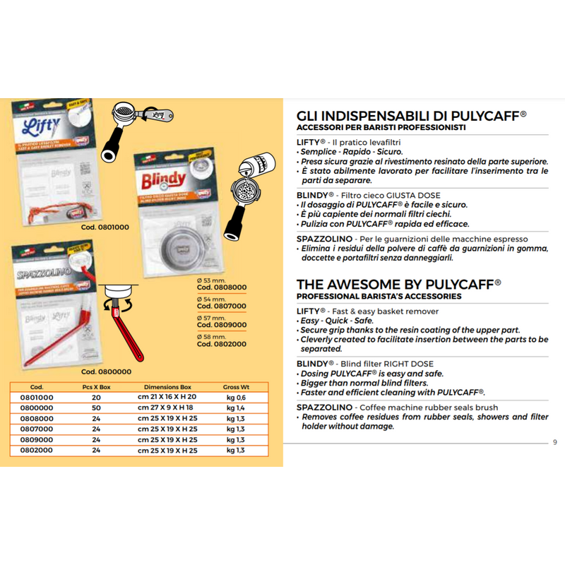 Puly Caff Blindy 53mm-es Profi vakszűrő